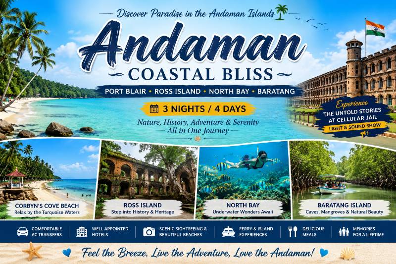 Andaman Coastal Bliss- 3N 4D - Andaman & Nicobar tour package